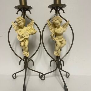 Vintage Cherub Candle Holders. 1980’s home interiors